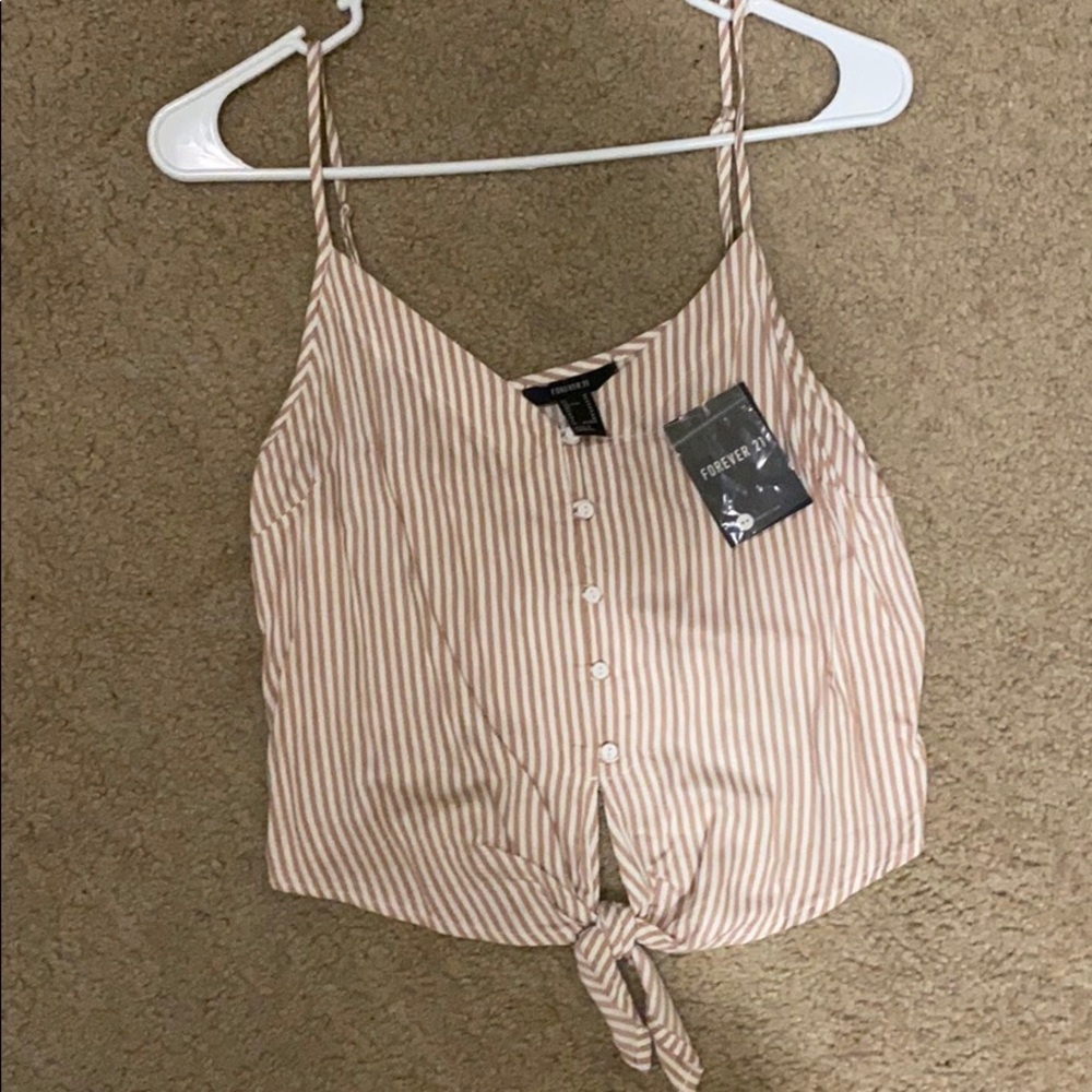 Cream & white Striped blouse tank top (with tags)